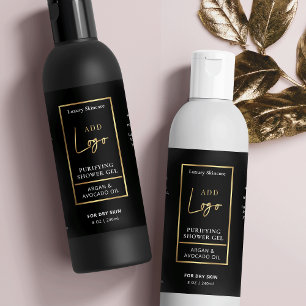 Noir & Or 8 OZ Bouteille cosmétique Étiquette étan