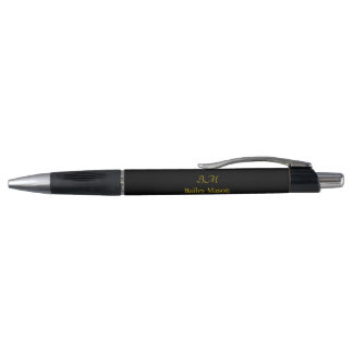 Noir or monogramme Nom du script initial stylo