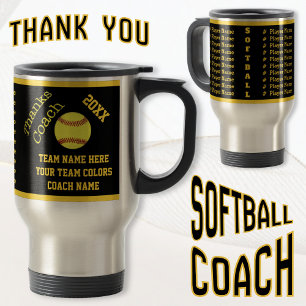 Noir or tasse nommée d'entraîneur du base-ball de