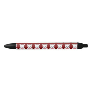 Noir Ours en peluche blanc polaire avec stylo cardiaque