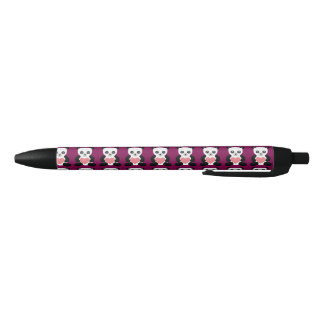Noir Ours en peluche Panda avec stylo à cœur
