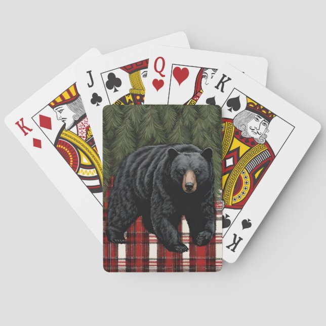 Noir Ours Silhouette Classic Cartes de Jeu (dos)