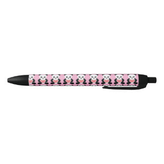 Noir Panda Teddy Ours avec stylo cardiaque
