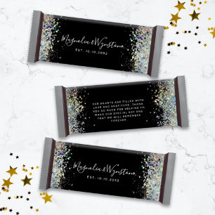 Noir Parties scintillant Mariage Favor Candy Bar W