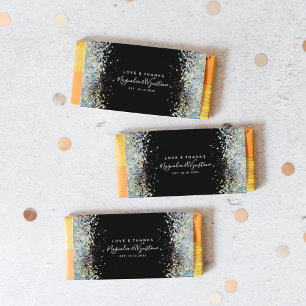 Noir Parties scintillant Mariage Favor Candy Bar W