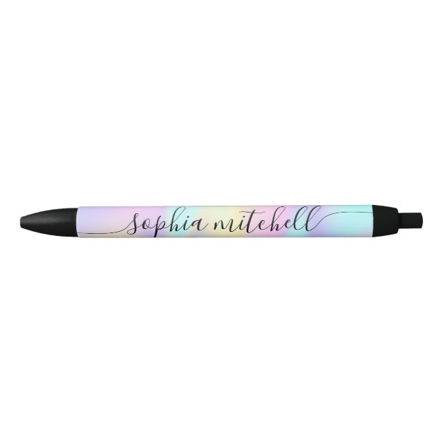 Noir Pastel Rainbow Script Calligraphique Stylo d'encre (Devant)