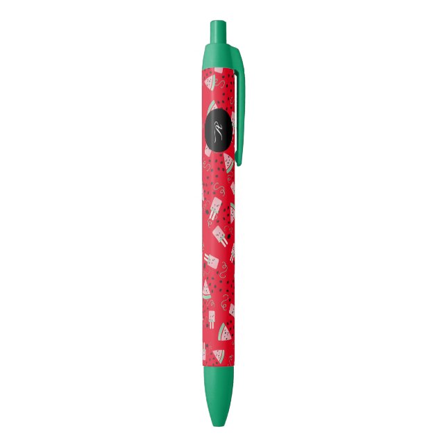 Noir Pastèque Pastèque Fruit Rose Rouge Stylo Encre Noi (Bas (Vertical))