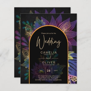 Noir Peacock Jewel Tones Floral Mariage