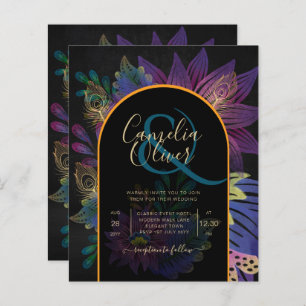 Noir Peacock Jewel Tones Floral Mariage