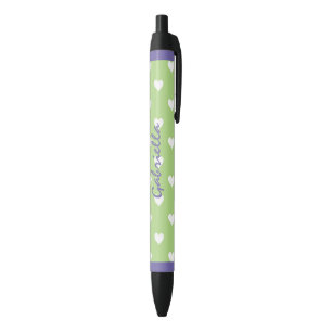 Noir Personnalisé : Stylo blanc pourpre vert d'encre d