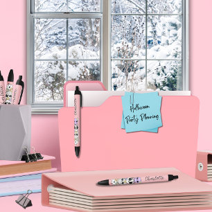Noir Personnalisez Stylo Crâne Floral Mignon et Effraya