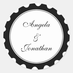 Noir pétale ronde mariage faveur nom tag étiquette