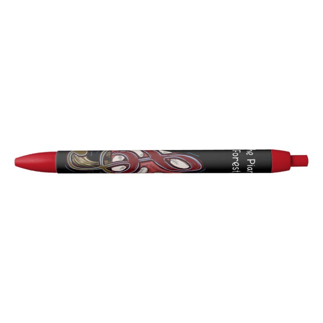 Noir Piano Forest stylo champignon rouge (Devant)