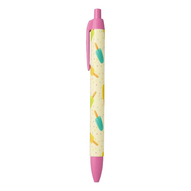 Noir Popsicles et pois écrivant le stylo (Haut (Vertical))