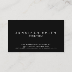 Noir Professional Moderne Carte de visite simple