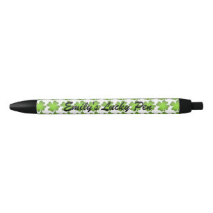 Noir Quatre-a poussé des feuilles le stylo chanceux