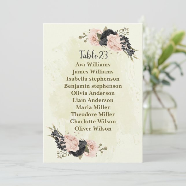 noir rose fleurs assise carte carte (Debout devant)