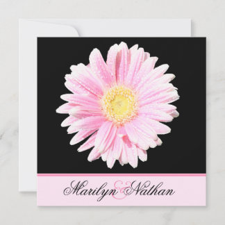 Noir, rose Gerbera Faire-part de mariage (Royaume-