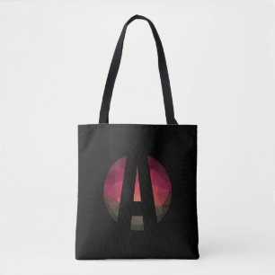 Noir rose kaki lettre initiale moderne ombre sac