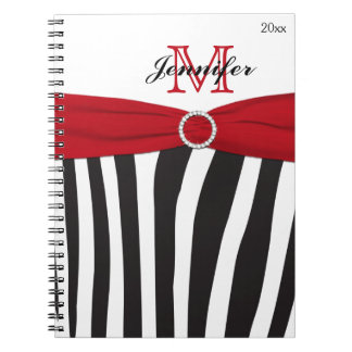 Noir Rouge Blanc Zèbre Carnet rayé