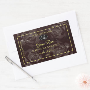 Noir Rouge Brown Fleur Rose Logo Étiquette produit