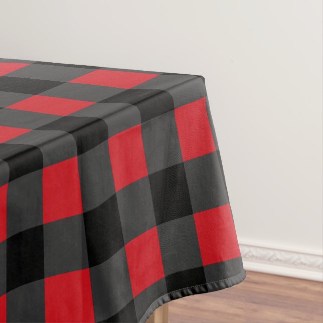 Noir Rouge Buffalo Plaid Check Nappe (In Situ)
