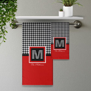 Noir rouge Ⓜ classique Monogramme de pied de lit