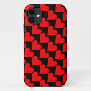 Noir rouge coeur coque