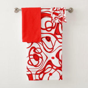 Noir, rouge et blanc marbré Abstrait