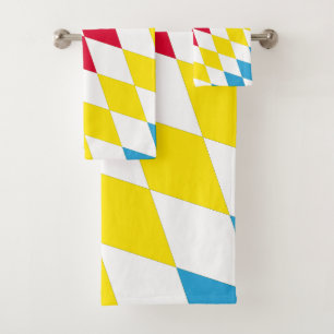 Noir rouge jaune Bavaria Motif Drapeau Diamant