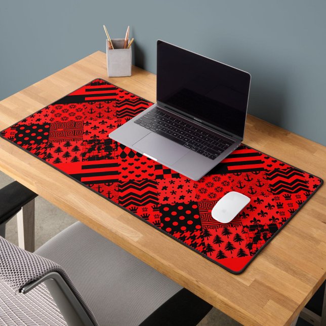 Noir rouge Motif mélangé conception de la patchwor (Créateur téléchargé)