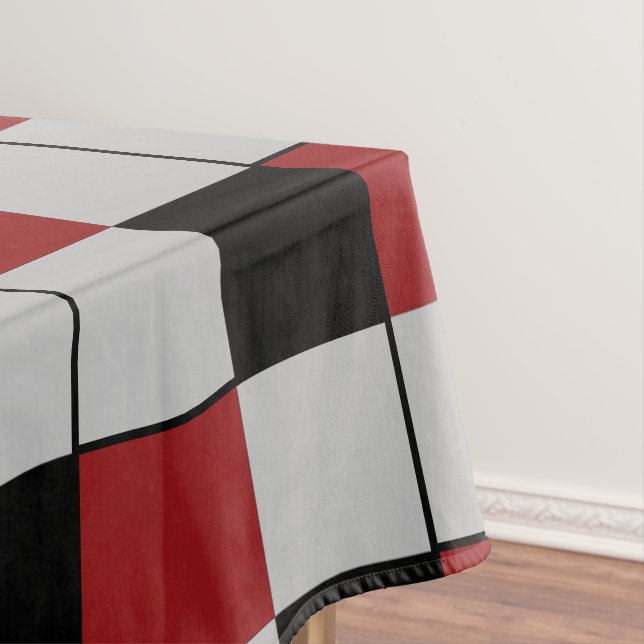 Noir rouge Plaid Check nappe Design moderne (In Situ)