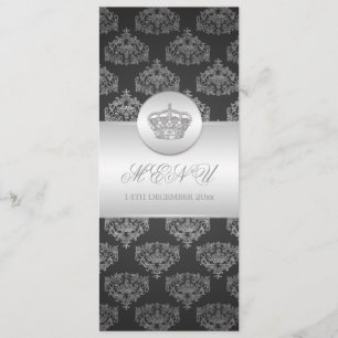 Noir royal de couronne de menu élégant de mariage
