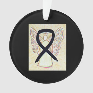 Noir Sensibilisation Ruban Angel Customisé ornemen