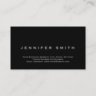 Noir simple Carte de visite taille standard