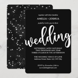 Noir Simple Moderne Avec Faire-part de mariage Éto