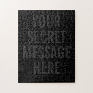 Noir solide Votre Message Secret   Jigsaw Puzzle