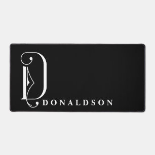 Noir sophistiqué avec Élégant Monogramme D Personn