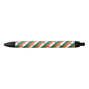 Noir stylo à bille du drapeau indien