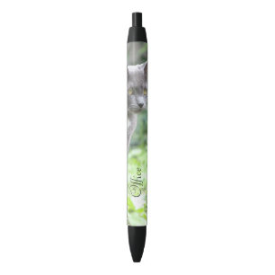 Noir Stylo à chat gris