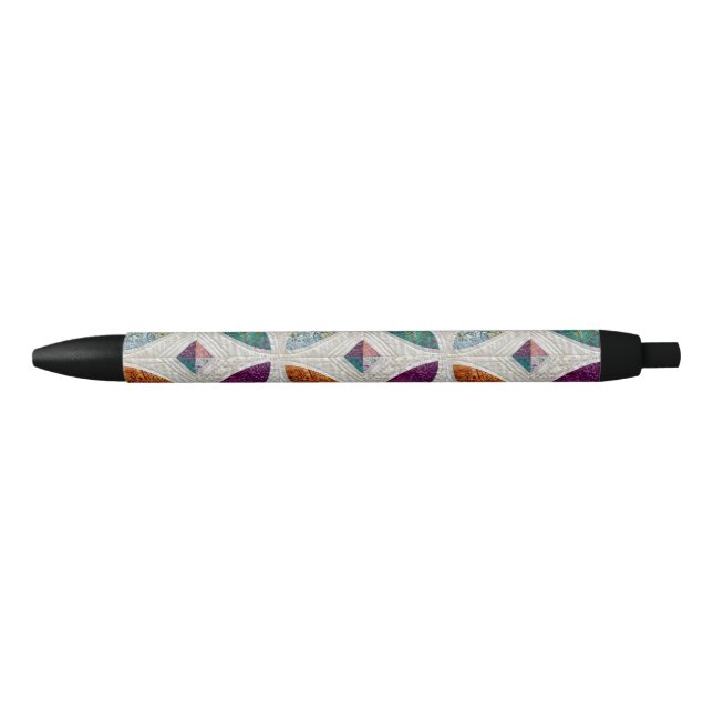 Noir Stylo à courtepointe Batik Medallion (Devant)