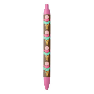 Noir Stylo à écrire mignon cône de glace