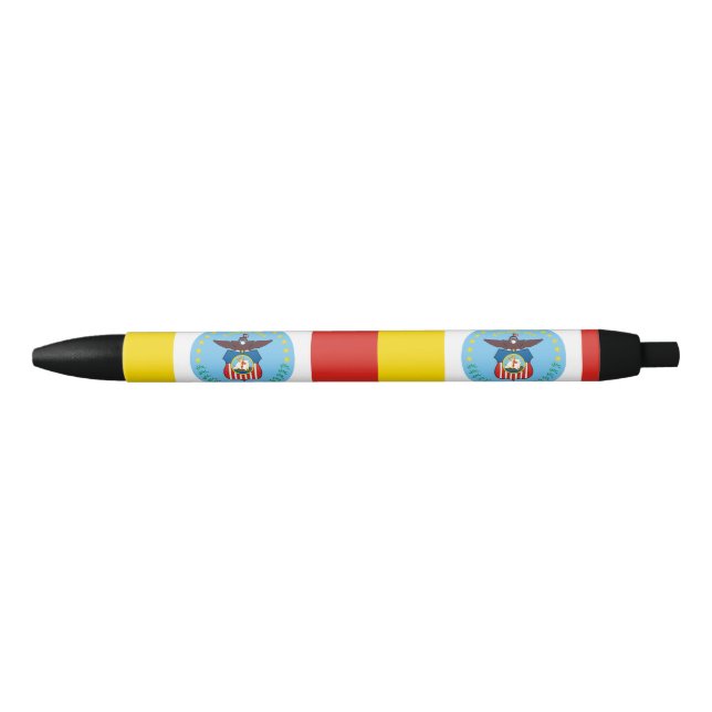 Noir Stylo à encre noire avec drapeau de Columbus, Ohio (Devant)
