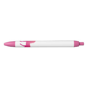 Noir Stylo à encre noire avec licorne rose