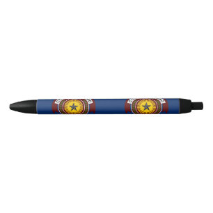 Noir Stylo à encre noire Drapeau de la ville d'El Paso,