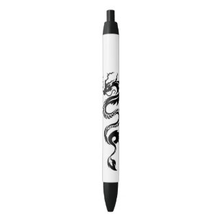 Noir Stylo à encre noire graphique du dragon japonais t