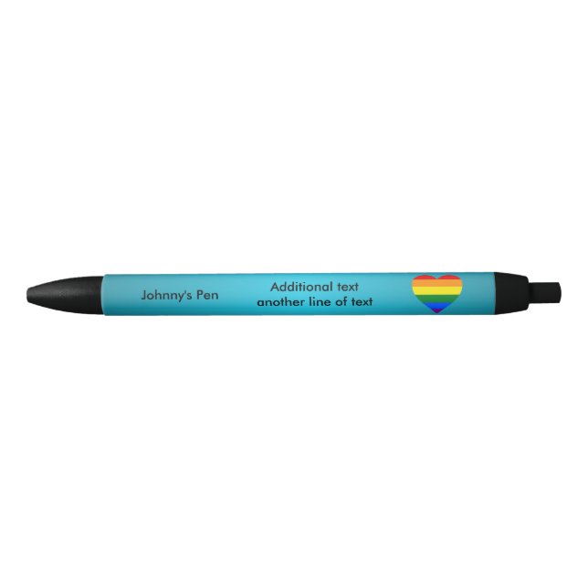 Noir Stylo à encre noire pour coeur LGBT (Devant)