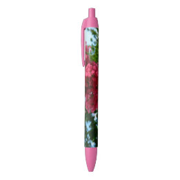 Noir Stylo à fleurs de coeur rose