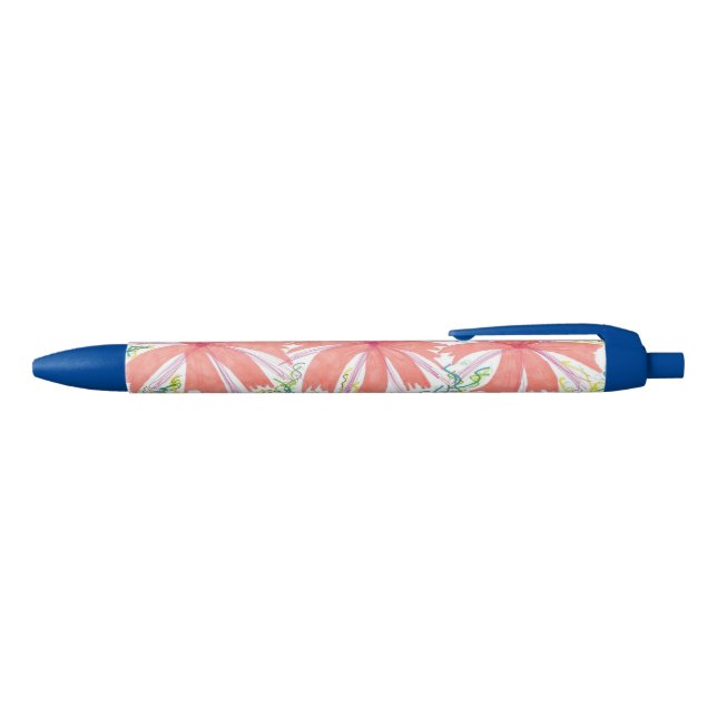 Noir Stylo à fleurs de Sunburst Tropical (Haut)