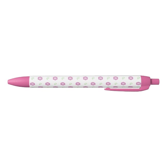 Noir Stylo à fleurs mignonne (Bas)